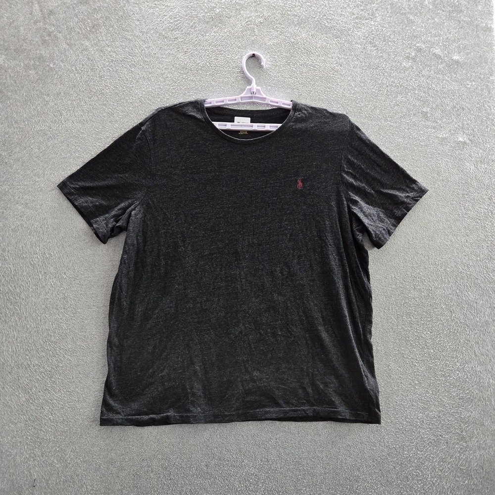 Polo Ralph Lauren Men Shirt XXL/TTG Charcoal Gray Embroidered Slim Short Sleeve
